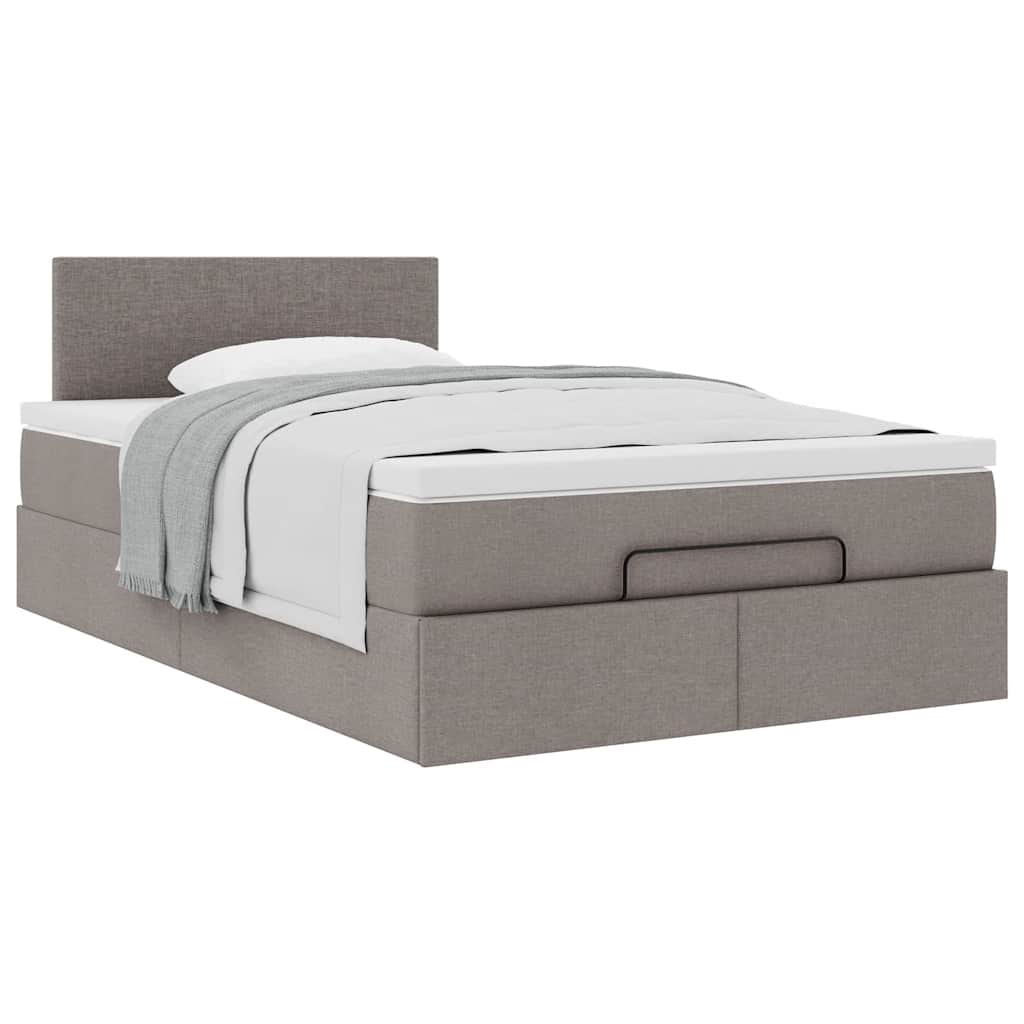 Struttura Letto Pouf con Materasso Tortora 120x200cm in Tessuto | homemem39