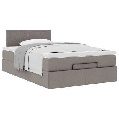 Struttura Letto Pouf con Materasso Tortora 120x200cm in Tessuto | homemem39