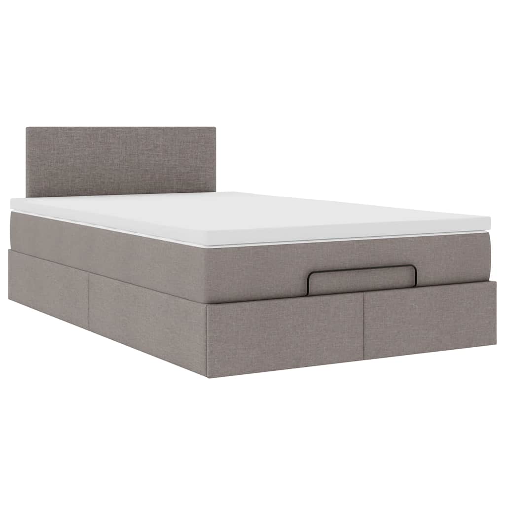 Struttura Letto Pouf con Materasso Tortora 120x200cm in Tessuto | homemem39