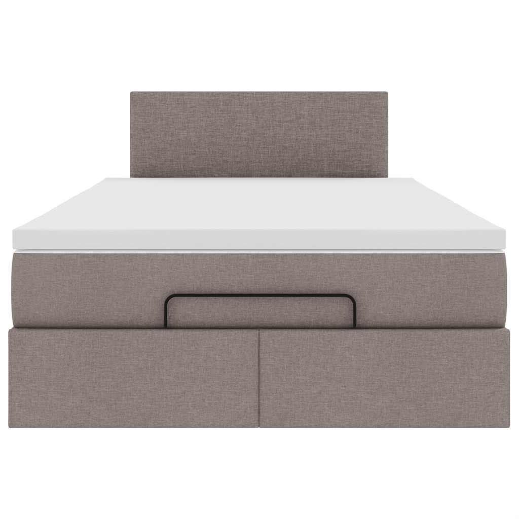 Struttura Letto Pouf con Materasso Tortora 120x200cm in Tessuto | homemem39
