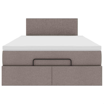 Struttura Letto Pouf con Materasso Tortora 120x200cm in Tessuto | homemem39
