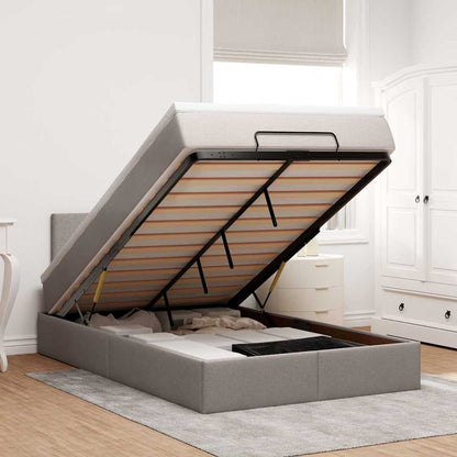 Struttura Letto Pouf con Materasso Tortora 120x200cm in Tessuto | homemem39