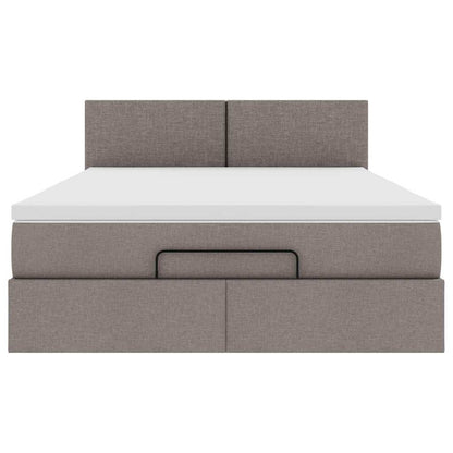 Pouf Letto con Materasso Tortora 140x190 cm in Tessuto