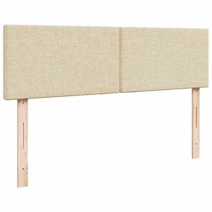 Pouf Letto con Materasso Crema 140x190 cm in Tessuto