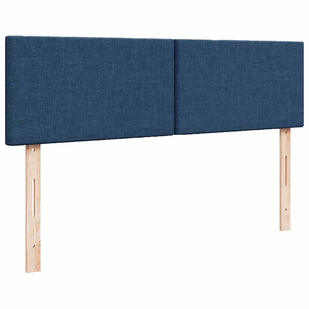 Pouf Letto con Materasso Blu 140x190 cm in Tessuto