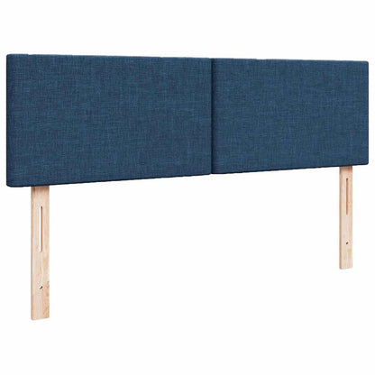 Struttura Letto Pouf con Materasso Blu 140x200cm in Tessuto