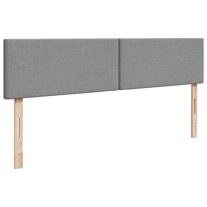 Pouf Letto con Materasso Grigio Chiaro 160x200 cm in Tessuto