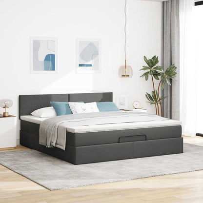Struttura Letto Pouf con Materasso 160x200 cm in Tessuto | homemem39