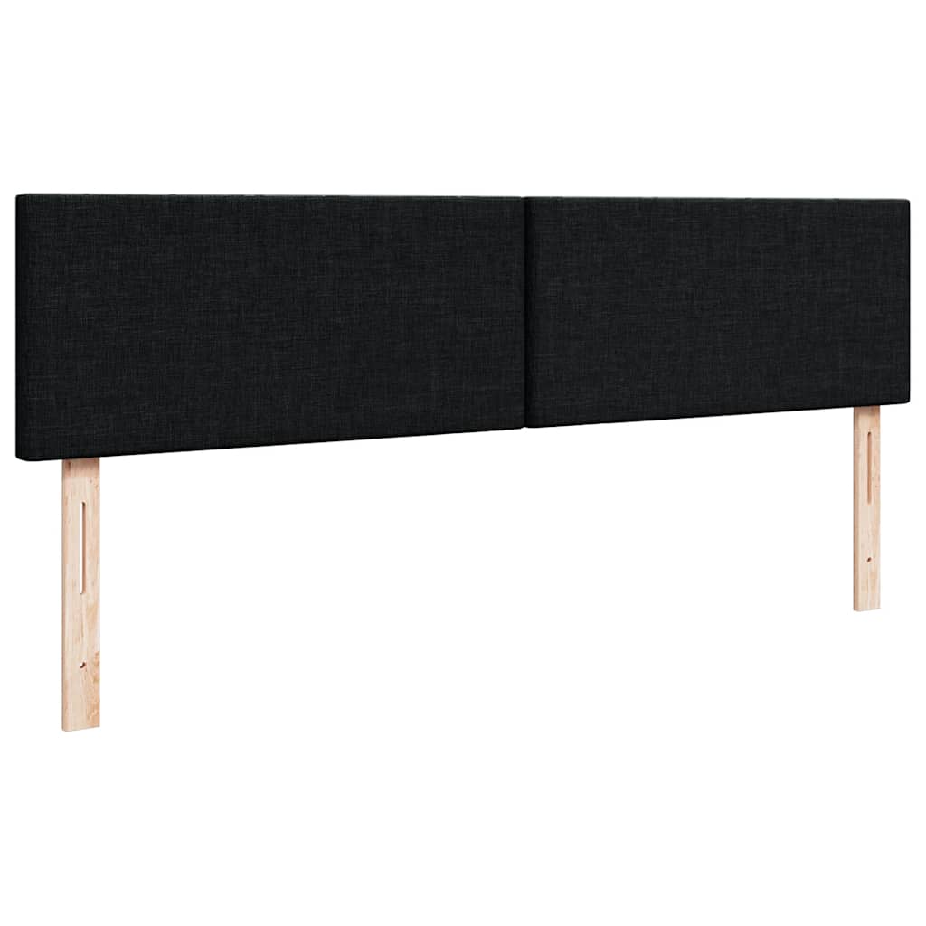 Struttura Letto Pouf con Materasso Nero 160x200 cm in Tessuto | homemem39