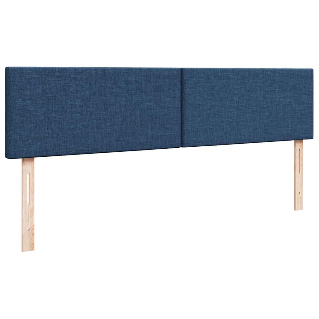 Struttura Letto Pouf con Materasso Blu 160x200 cm in Tessuto | homemem39
