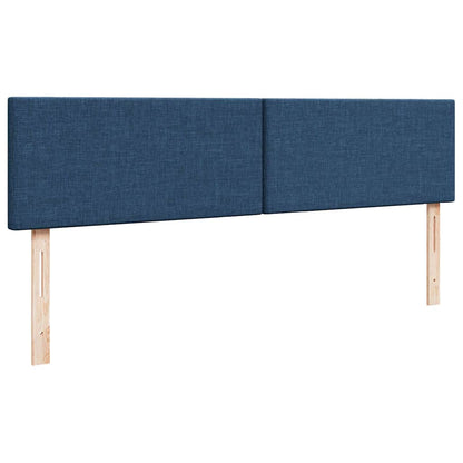 Struttura Letto Pouf con Materasso Blu 160x200 cm in Tessuto | homemem39