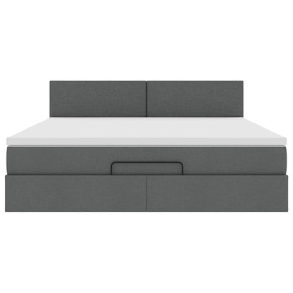 Struttura Letto Pouf con Materasso 180x200 cm in Tessuto