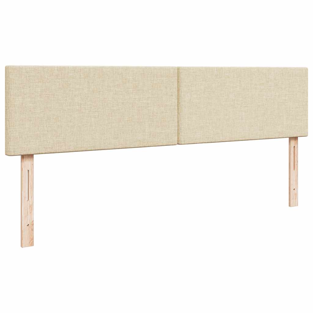 Struttura Letto Pouf con Materasso Crema 180x200 cm in Tessuto