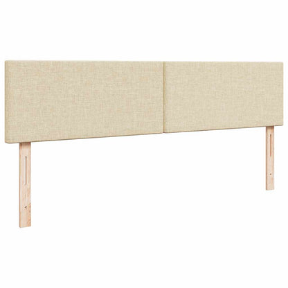 Struttura Letto Pouf con Materasso Crema 180x200 cm in Tessuto