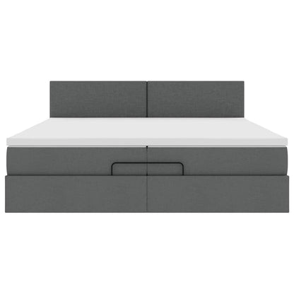 Struttura Letto Pouf con Materasso 200x200 cm in Tessuto
