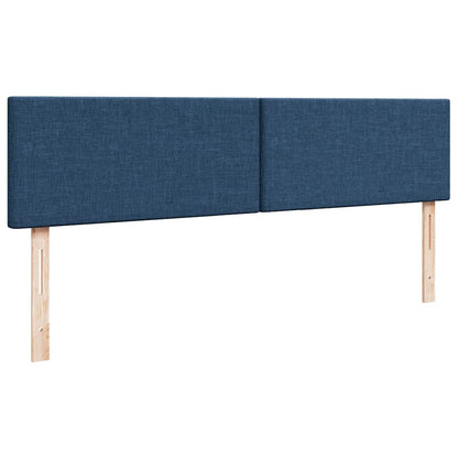 Struttura Letto Pouf con Materasso Blu 200x200 cm in Tessuto
