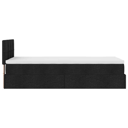Struttura Letto Pouf con Materasso Nero 80x200 cm in Tessuto | homemem39