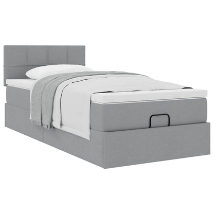 Struttura Letto Pouf con Materasso 90x190 cm in Tessuto | homemem39