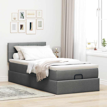 Struttura Letto Pouf con Materasso 90x190 cm in Tessuto | homemem39