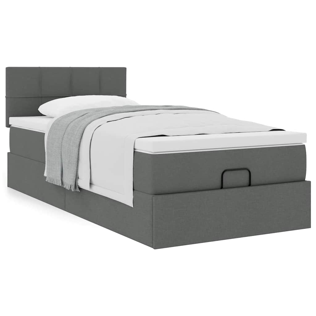 Struttura Letto Pouf con Materasso 90x190 cm in Tessuto | homemem39
