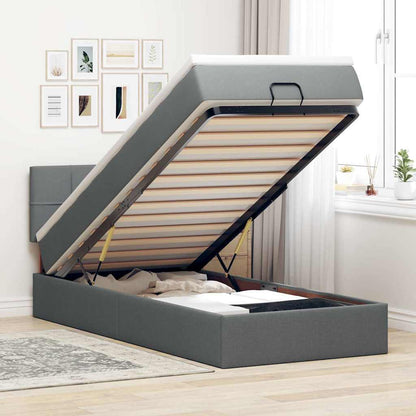Struttura Letto Pouf con Materasso 90x190 cm in Tessuto | homemem39