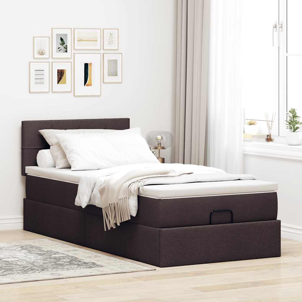 Struttura Letto Pouf con Materasso 90x190 cm in Tessuto