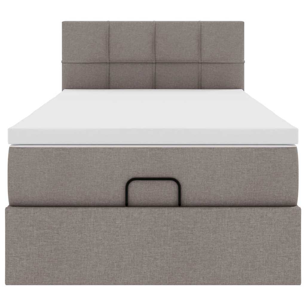 Struttura Letto Pouf con Materasso Tortora 90x190 cm in Tessuto | homemem39