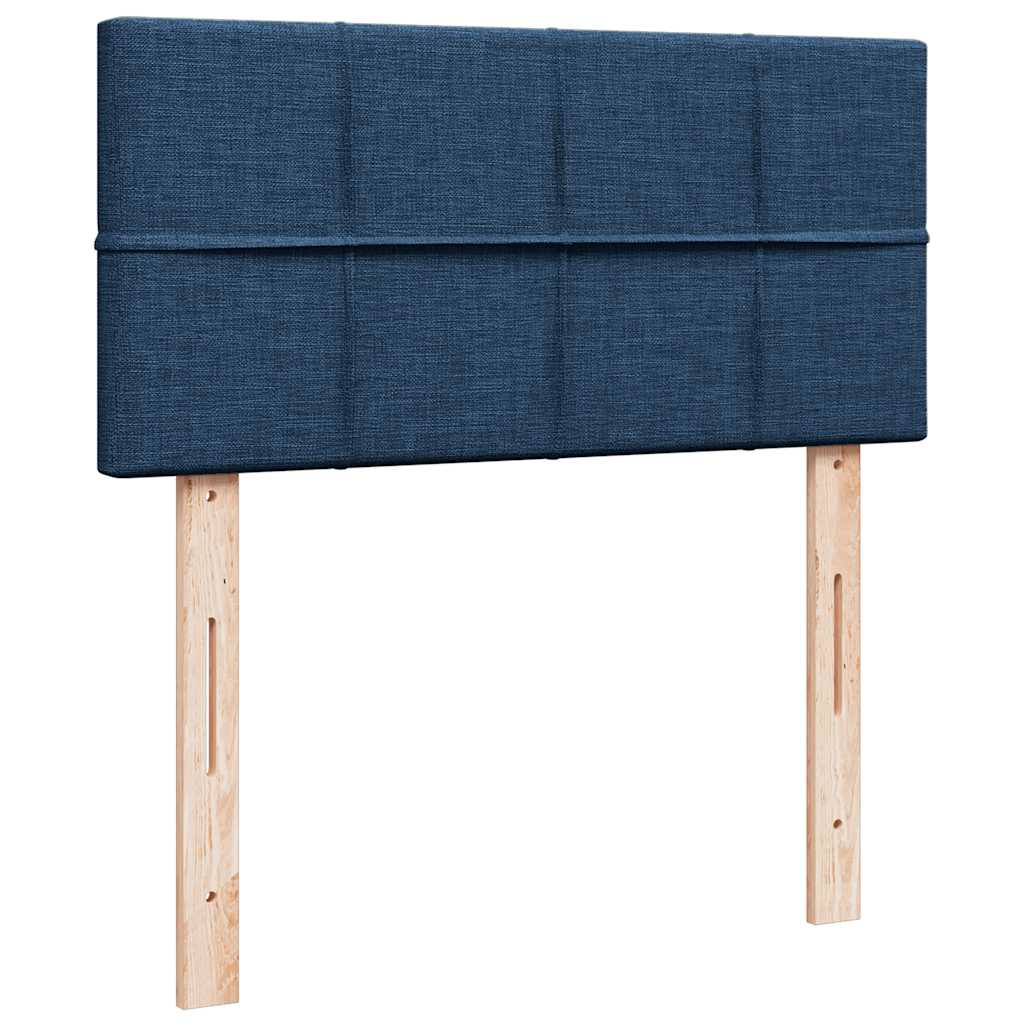 Struttura Letto Pouf con Materasso Blu 90x190 cm in Tessuto | homemem39