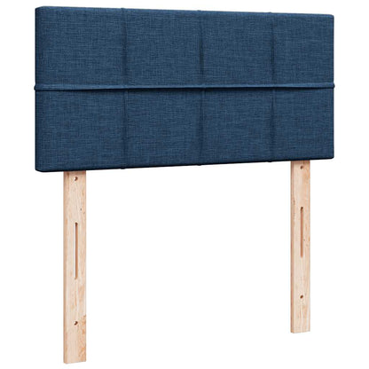 Struttura Letto Pouf con Materasso Blu 90x190 cm in Tessuto | homemem39