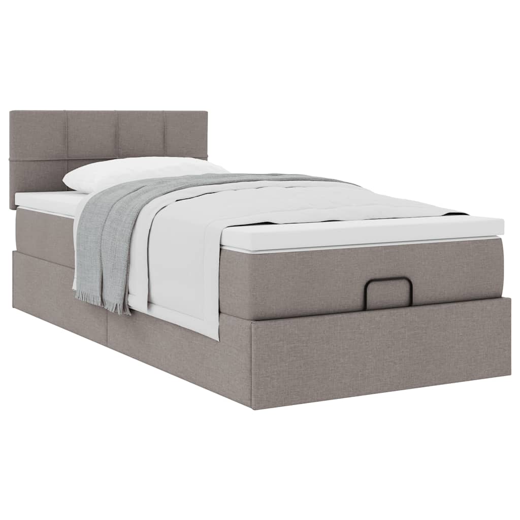 Pouf Letto con Materasso Tortora 90x200 cm in Tessuto | homemem39