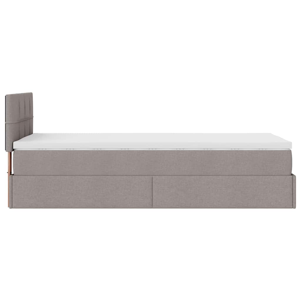 Pouf Letto con Materasso Tortora 90x200 cm in Tessuto | homemem39
