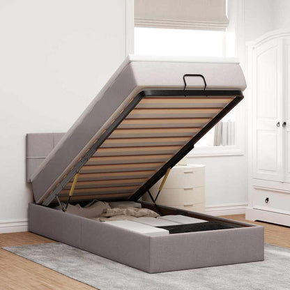 Pouf Letto con Materasso Tortora 90x200 cm in Tessuto | homemem39