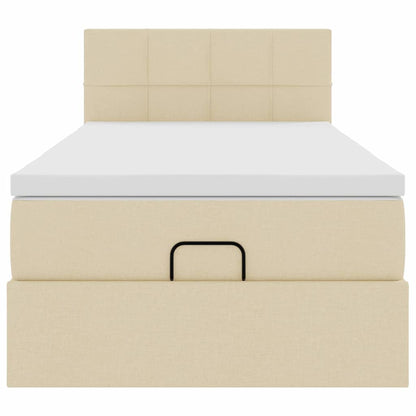 Pouf Letto con Materasso Crema 90x200 cm in Tessuto | homemem39