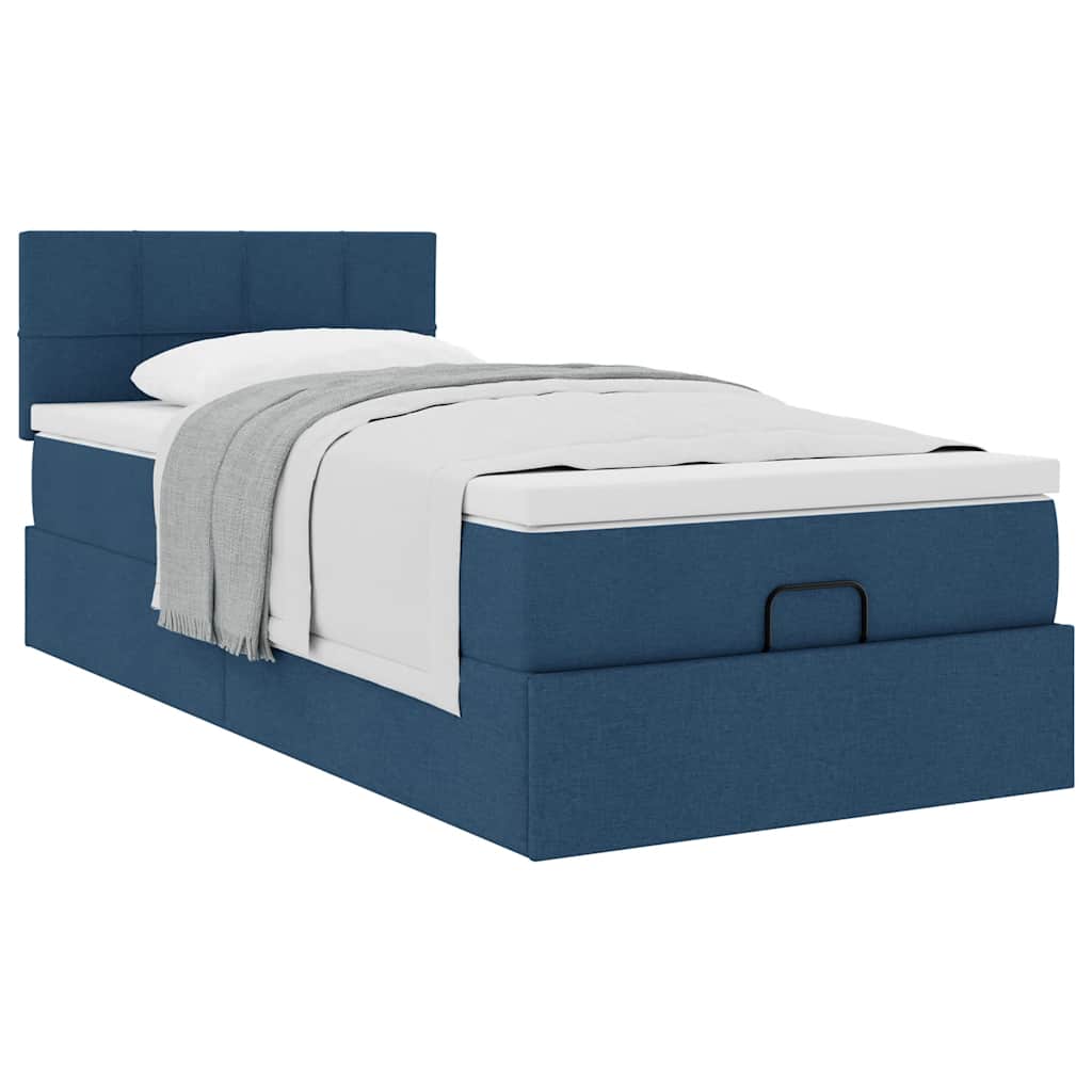Pouf Letto con Materasso Blu 100x200 cm in Tessuto | homemem39