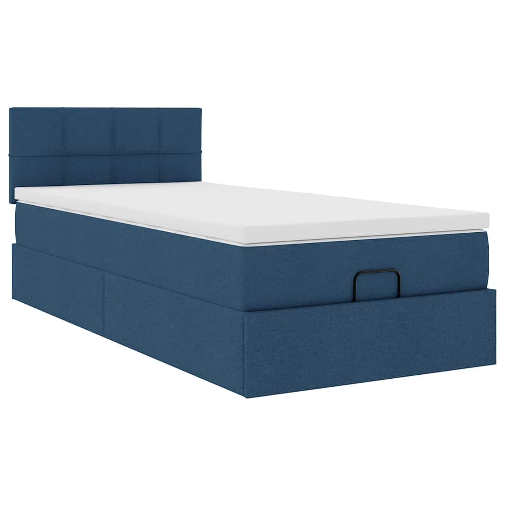 Pouf Letto con Materasso Blu 100x200 cm in Tessuto | homemem39