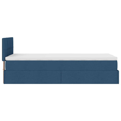 Pouf Letto con Materasso Blu 100x200 cm in Tessuto | homemem39