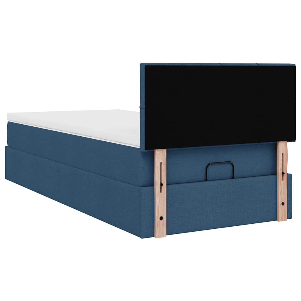 Pouf Letto con Materasso Blu 100x200 cm in Tessuto | homemem39