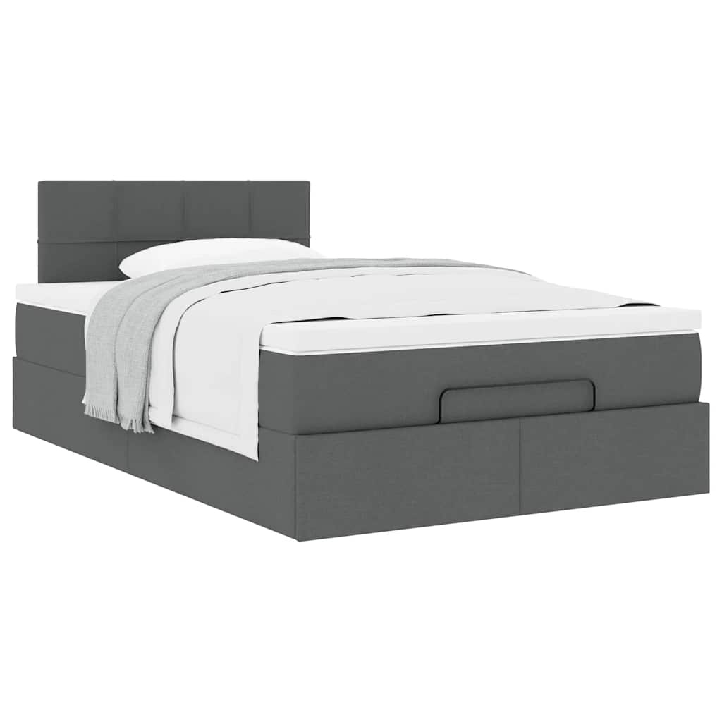 Pouf Letto con Materasso Grigio Scuro 120x190 cm in Tessuto | homemem39