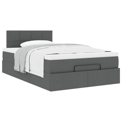 Pouf Letto con Materasso Grigio Scuro 120x190 cm in Tessuto | homemem39