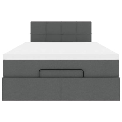 Pouf Letto con Materasso Grigio Scuro 120x190 cm in Tessuto | homemem39