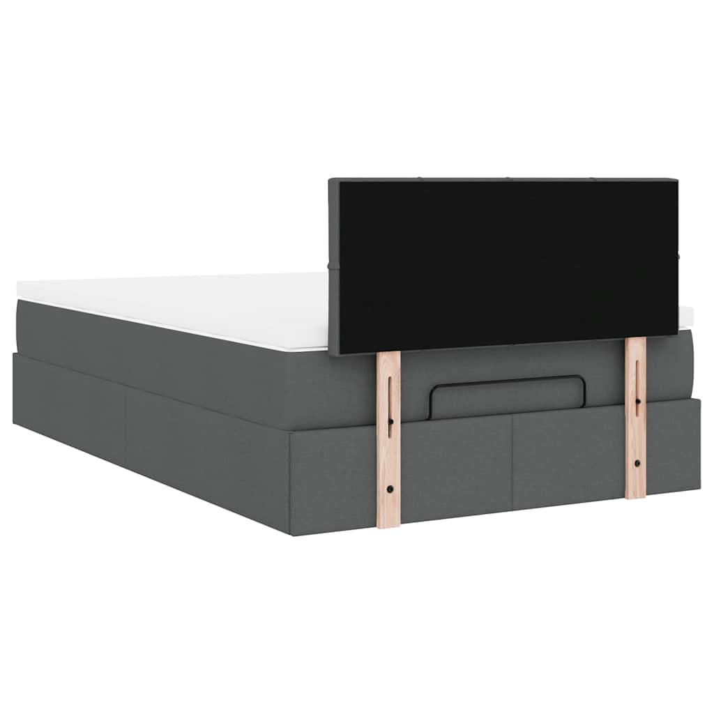 Pouf Letto con Materasso Grigio Scuro 120x190 cm in Tessuto | homemem39