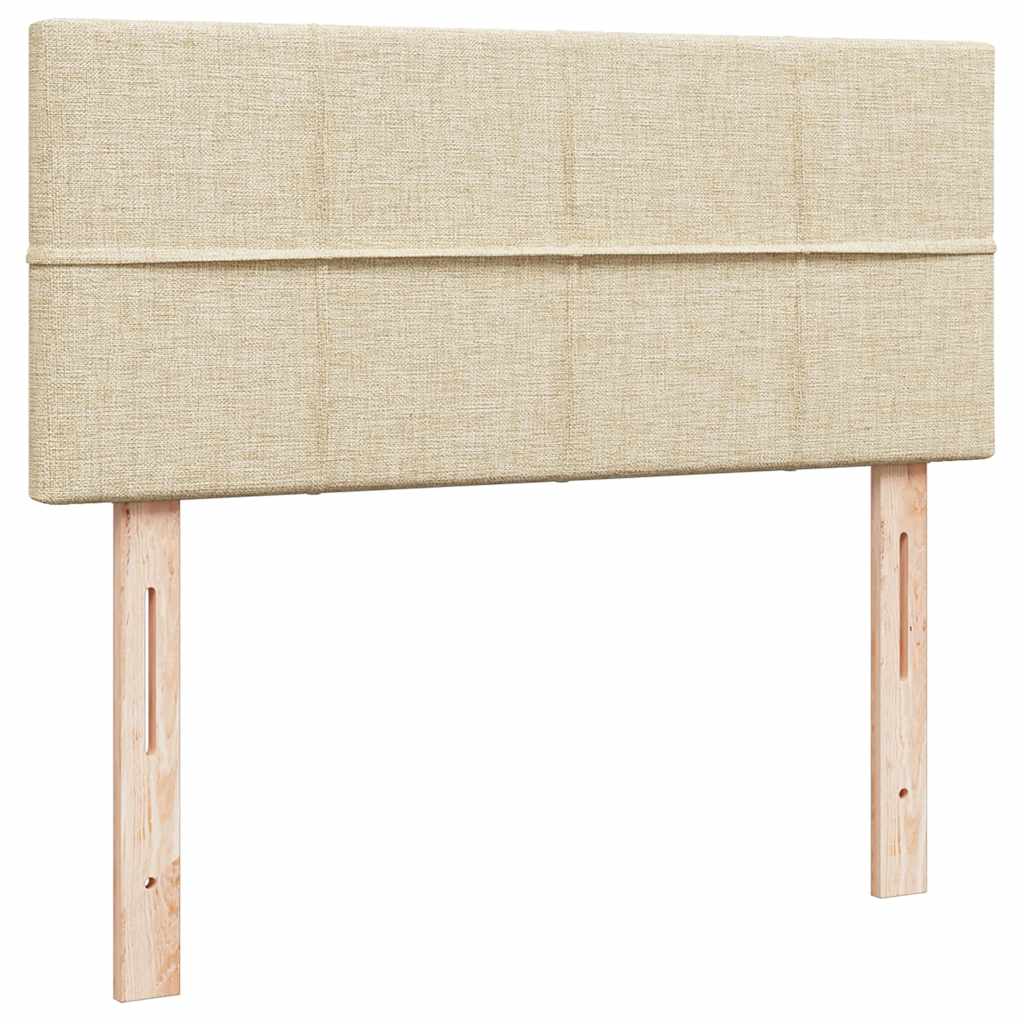 Struttura Letto Pouf con Materasso Crema 120x190 cm in Tessuto | homemem39
