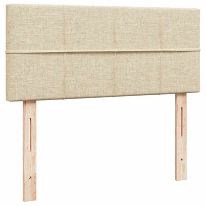 Struttura Letto Pouf con Materasso Crema 120x190 cm in Tessuto | homemem39