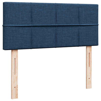 Struttura Letto Pouf con Materasso Blu 120x190 cm in Tessuto
