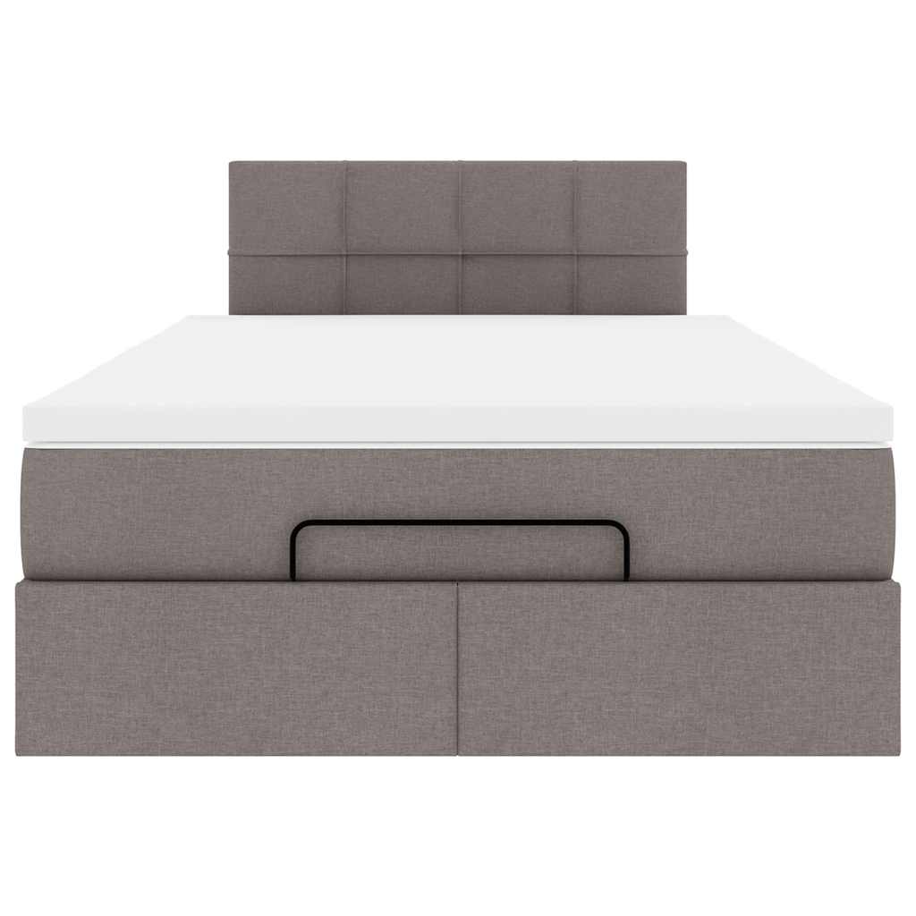 Struttura Letto Pouf con Materasso Tortora 120x200cm in Tessuto | homemem39