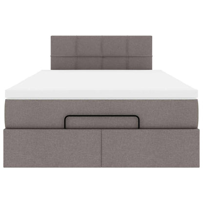 Struttura Letto Pouf con Materasso Tortora 120x200cm in Tessuto | homemem39