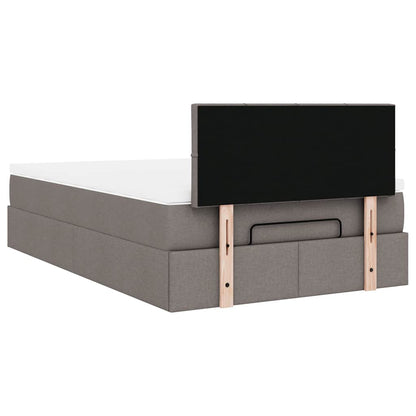 Struttura Letto Pouf con Materasso Tortora 120x200cm in Tessuto | homemem39