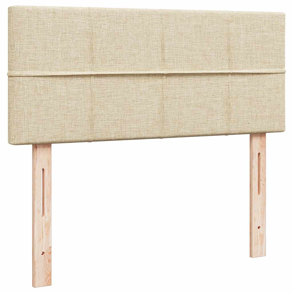 Struttura Letto Pouf con Materasso Crema 120x200 cm in Tessuto | homemem39