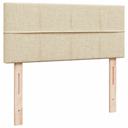 Struttura Letto Pouf con Materasso Crema 120x200 cm in Tessuto | homemem39