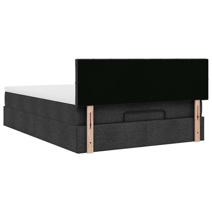 Pouf Letto con Materasso Nero 140x190 cm in Tessuto | homemem39